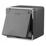 Розетка влагозащищенная с заземлением и шторками с крышкой Werkel Gallant (графит рифленый) W5071204 от ImperiumLoft