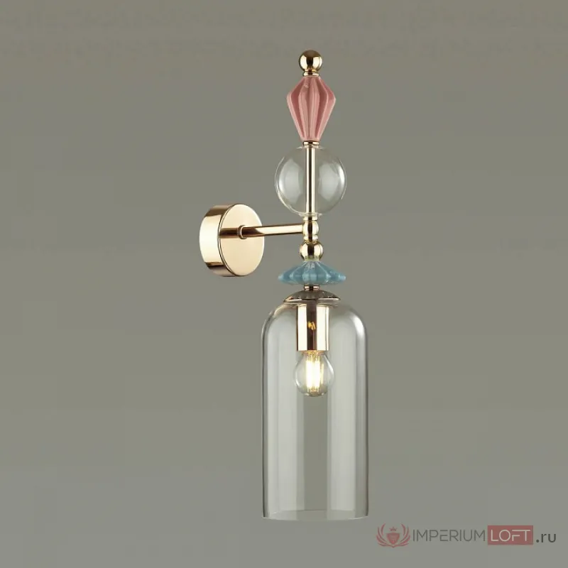 Бра Odeon Light Bizet 4855/1WA Цвет плафонов прозрачный Цвет арматуры золото от ImperiumLoft