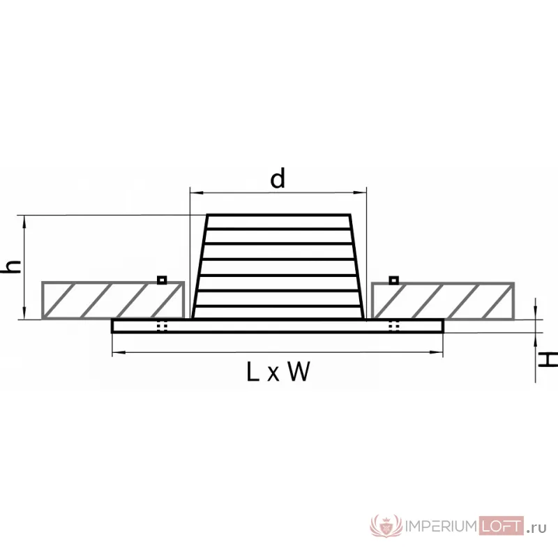 Встраиваемый светильник Lightstar Leddy 212182 Цвет арматуры бронза от ImperiumLoft