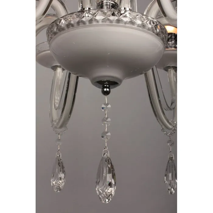 Подвесная люстра Omnilux Salerno OML-34403-08 Цвет арматуры хром Цвет плафонов прозрачный от ImperiumLoft