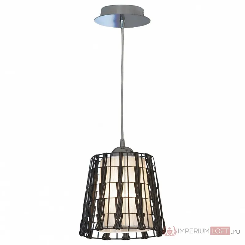 Подвесной светильник Lussole Fenigli LSX-4176-01 Цвет арматуры хром Цвет плафонов коричневый от ImperiumLoft