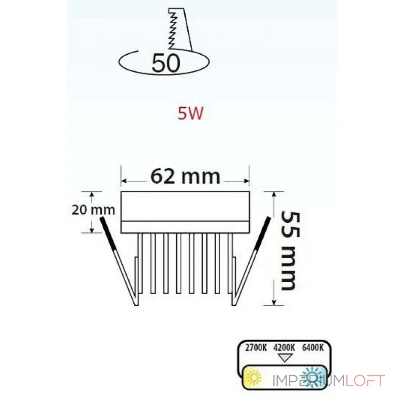Встраиваемый светильник Horoz Electric 016-040 HRZ00002308