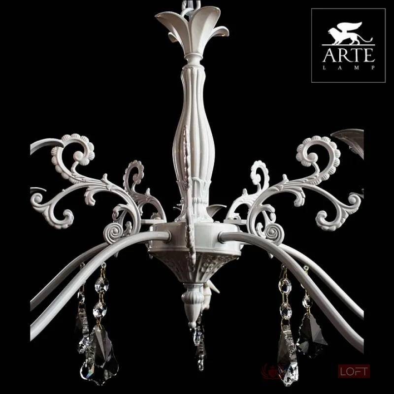 Подвесная люстра Arte Lamp Angelina A5349LM-5WH Цвет арматуры белый Цвет плафонов прозрачный от ImperiumLoft