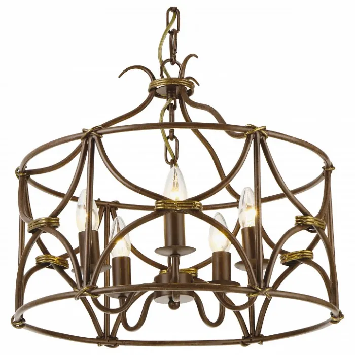 Подвесная люстра Arte Lamp Bellator A8959SP-5BR Цвет арматуры коричневый Цвет плафонов белый от ImperiumLoft