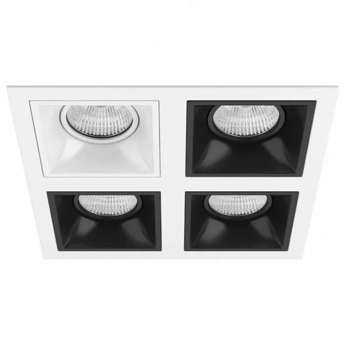 Встраиваемый светильник Lightstar Domino D54606070707 цвет арматуры черно-белый от ImperiumLoft