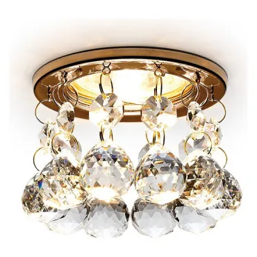 Встраиваемый светильник Ambrella Crystal K2051 K2051 CL/G Цвет арматуры золото Цвет плафонов прозрачный