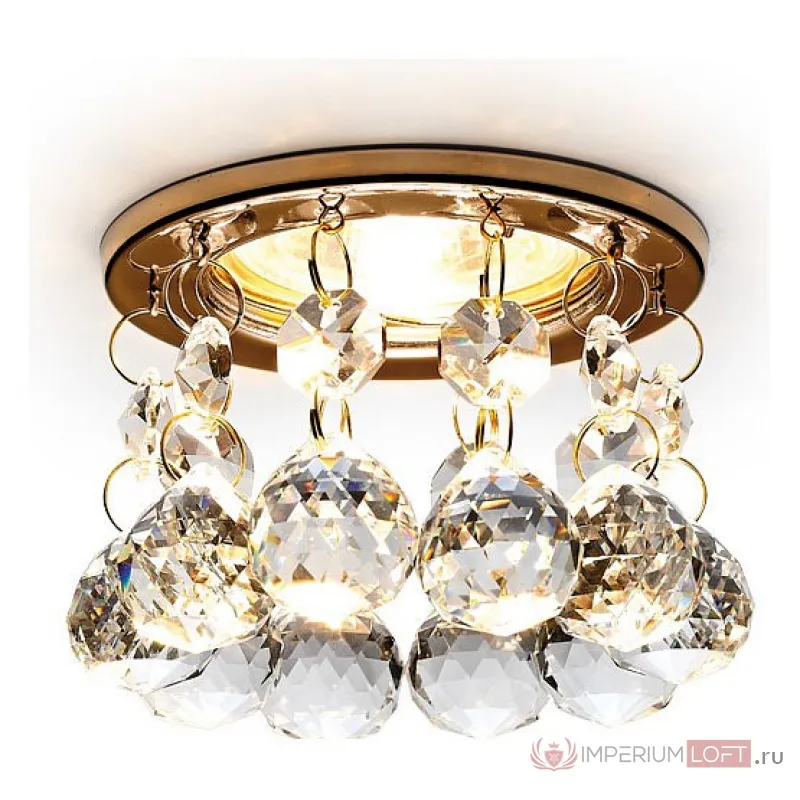 Встраиваемый светильник Ambrella Crystal K2051 K2051 CL/G Цвет арматуры золото Цвет плафонов прозрачный от ImperiumLoft