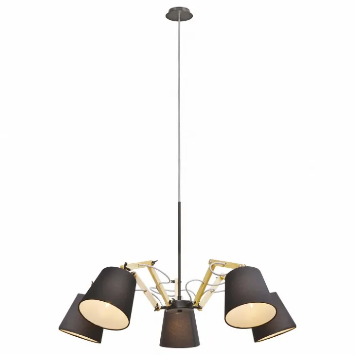 Подвесная люстра Arte Lamp Pinocchio A5700LM-5BK Цвет арматуры коричневый Цвет плафонов черный от ImperiumLoft