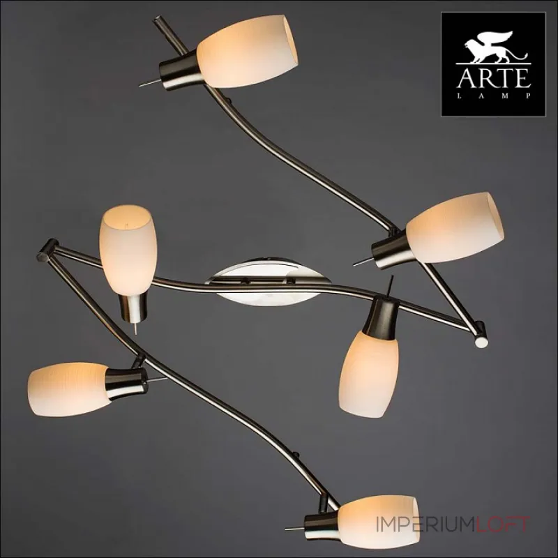 Спот Arte Lamp Volare A4590PL-6SS Цвет арматуры хром Цвет плафонов белый от ImperiumLoft