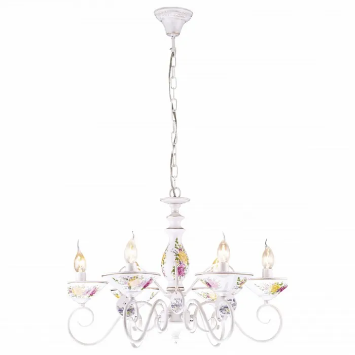 Подвесная люстра Arte Lamp Fiorato A2061LM-6WG Цвет арматуры золото Цвет плафонов белый от ImperiumLoft