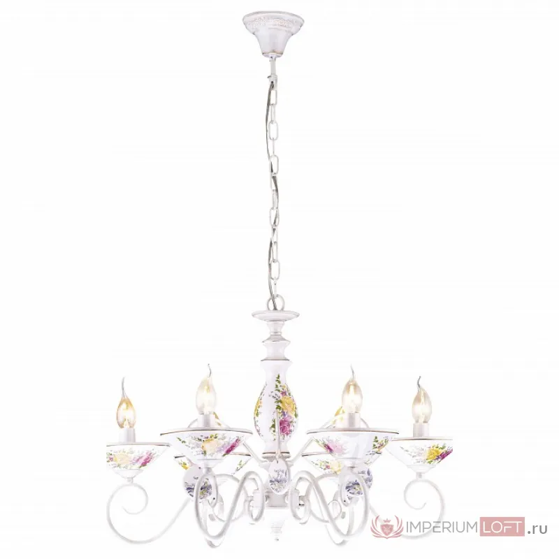 Подвесная люстра Arte Lamp Fiorato A2061LM-6WG Цвет арматуры золото Цвет плафонов белый от ImperiumLoft