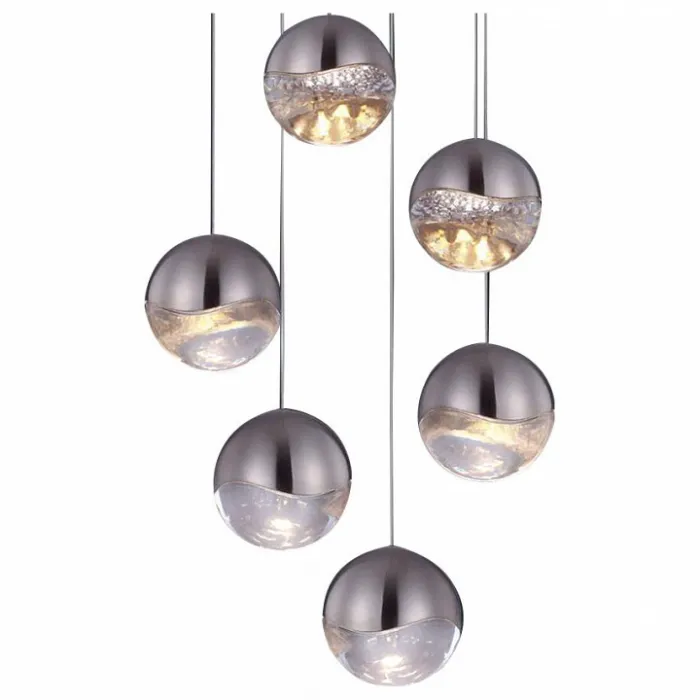 Подвесной светильник DeLight Collection Globo SD3301-6U nickel Цвет арматуры никель Цвет плафонов никель от ImperiumLoft