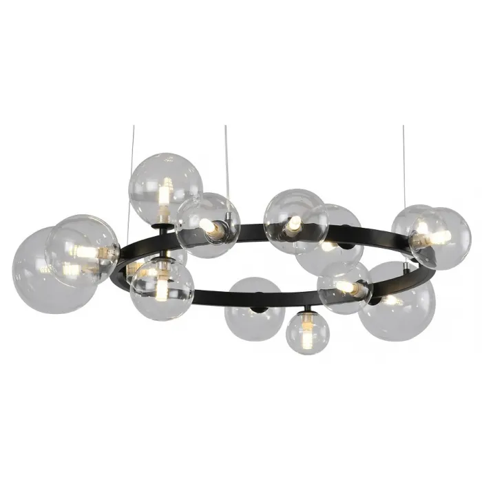 09408-15,19 Люстра Иона черный d85 h120 G9 15*5W (Led лампы в комплекте 4000К) 2 типа крепления от ImperiumLoft