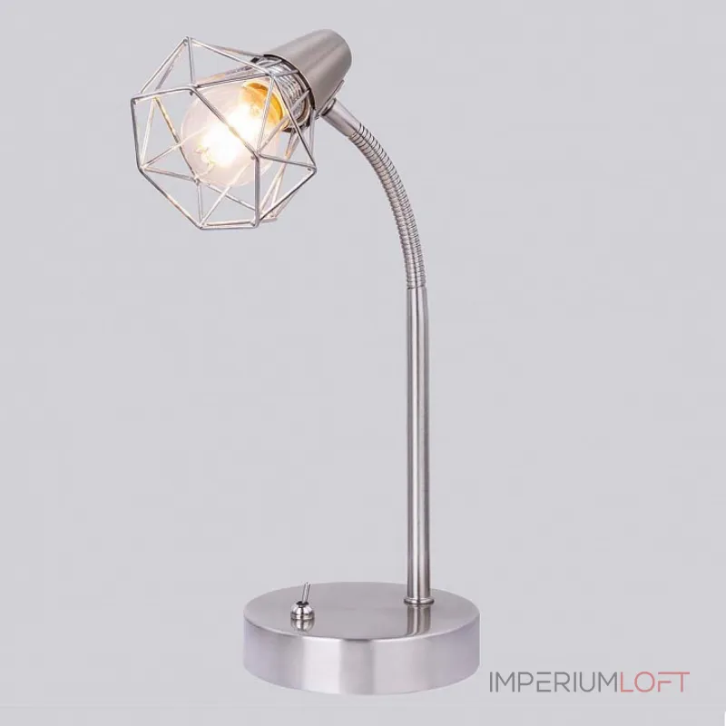 Настольная лампа офисная Rivoli Distratto T1 SN Б0038105 Цвет арматуры никель Цвет плафонов никель от ImperiumLoft