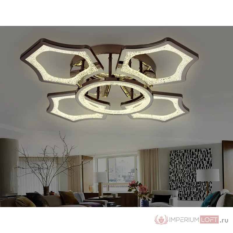 Накладной светильник Ambrella Original 3 FA576/4+1 DCH черный хром 106W 620*620*120 (ПДУ РАДИО 2.4G) Цвет арматуры черный Цвет плафонов черный от ImperiumLoft