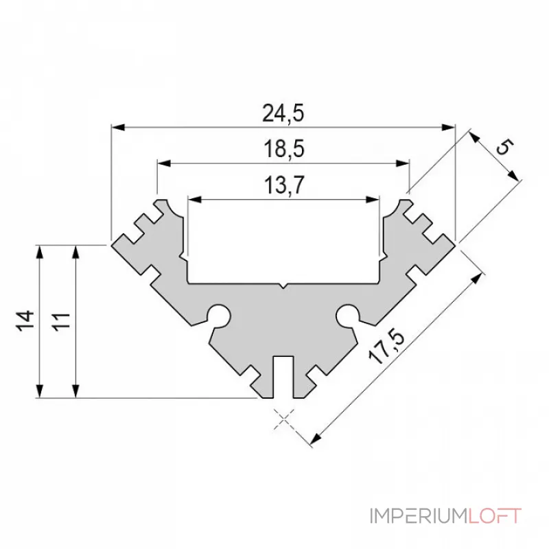Профиль накладной  Deko-Light AV-04-12 975411 Цвет арматуры серебро