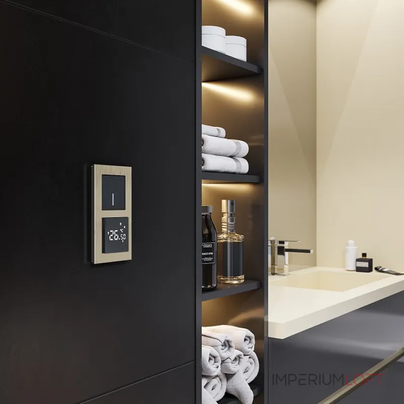 Терморегулятор электромеханический для теплого пола Werkel черные W1151208 от ImperiumLoft