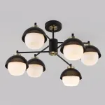 Люстра на штанге Eurosvet Nocciola 70106/6 черный Цвет плафонов черно-белый Цвет арматуры бронза от ImperiumLoft