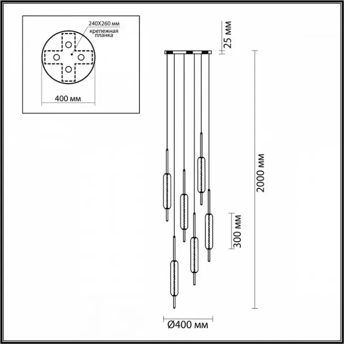 Подвесной светильник Odeon Light Reeds 4794/72L Цвет плафонов белый Цвет арматуры бронза от ImperiumLoft