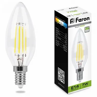 Лампа светодиодная Feron Saffit LB-166 E14 7Вт 4000K 25871 Цвет арматуры Неокрашенный Цвет плафонов прозрачный