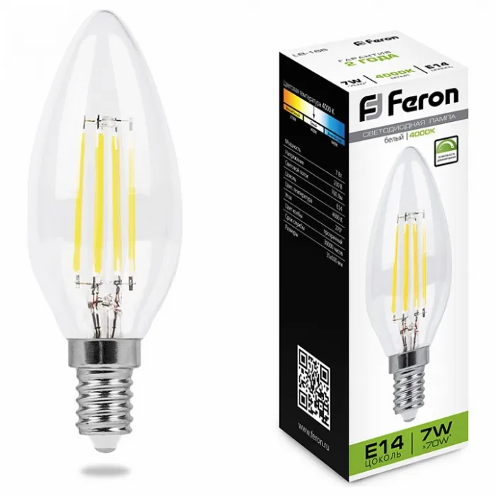 Лампа светодиодная Feron Saffit LB-166 E14 7Вт 4000K 25871 Цвет арматуры Неокрашенный Цвет плафонов прозрачный от ImperiumLoft