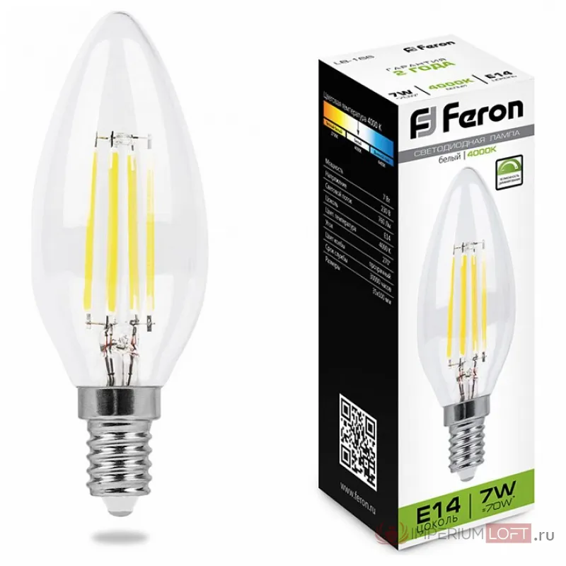 Лампа светодиодная Feron Saffit LB-166 E14 7Вт 4000K 25871 Цвет арматуры Неокрашенный Цвет плафонов прозрачный от ImperiumLoft
