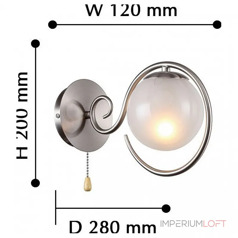 Бра F-promo Fabbio 2349-1W Цвет арматуры никель Цвет плафонов белый от ImperiumLoft Бра F-promo Fabbio 2349-1W Цвет арматуры никель Цвет плафонов белый от ImperiumLoft