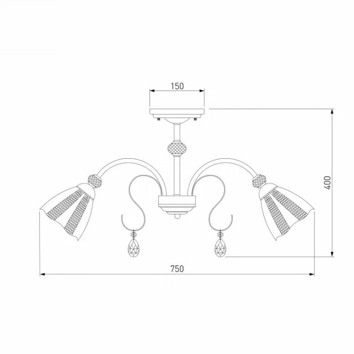 Люстра на штанге Eurosvet Floranse 30155/8 античная бронза от ImperiumLoft