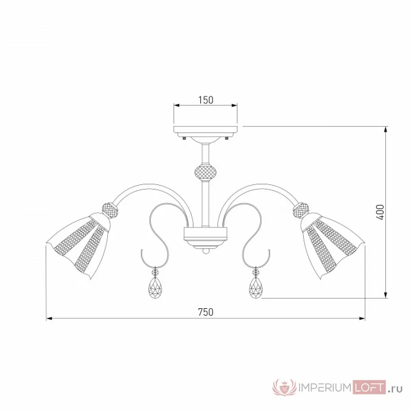 Люстра на штанге Eurosvet Floranse 30155/8 античная бронза от ImperiumLoft