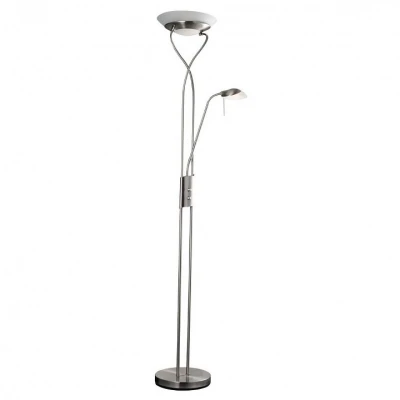 Торшер с подсветкой Arte Lamp Duetto A4399PN-2SS Цвет арматуры серебро Цвет плафонов белый