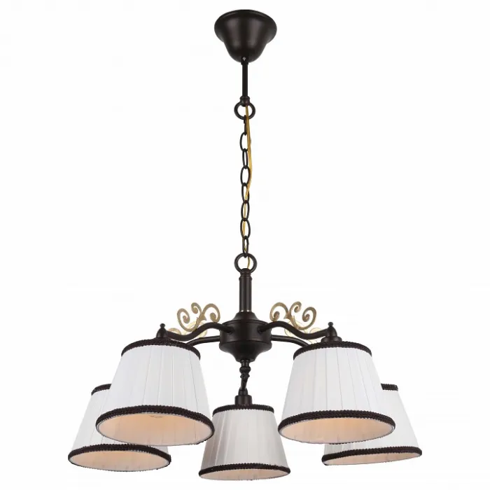Подвесная люстра Arte Lamp Capri A6344LM-5BR Цвет арматуры коричневый Цвет плафонов белый от ImperiumLoft
