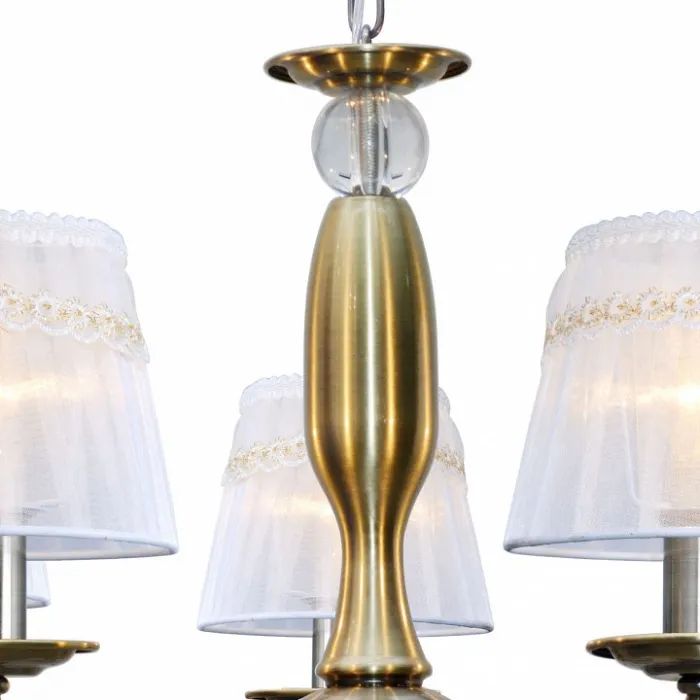 Подвесная люстра TopLight Gertrude TL1138-5H Цвет арматуры бронза Цвет плафонов белый от ImperiumLoft