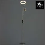 Торшер с подсветкой Arte Lamp Duetto led A5904PN-2SS Цвет арматуры серебро Цвет плафонов белый от ImperiumLoft