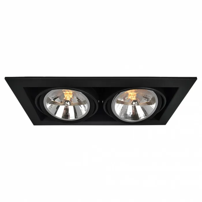 Встраиваемый светильник Arte Lamp Cardani A5935PL-2BK Цвет арматуры черный Цвет плафонов белый от ImperiumLoft