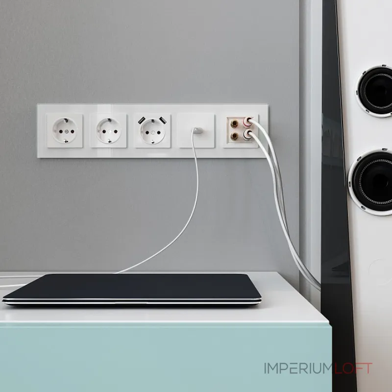 Розетка акустическая без рамки Werkel белый W1185001 от ImperiumLoft Розетка акустическая без рамки Werkel белый W1185001 от ImperiumLoft