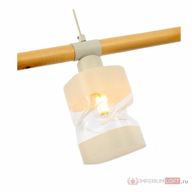 Подвесной светильник EVOLUCE Abiritto SLE114503-03 Цвет плафонов белый Цвет арматуры коричневый от ImperiumLoft
