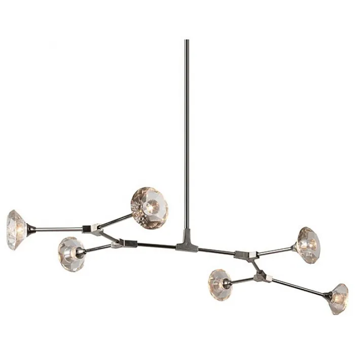 Подвесной светильник DeLight Collection Salasco KR0776P-6 nickel Цвет арматуры никель Цвет плафонов прозрачный от ImperiumLoft