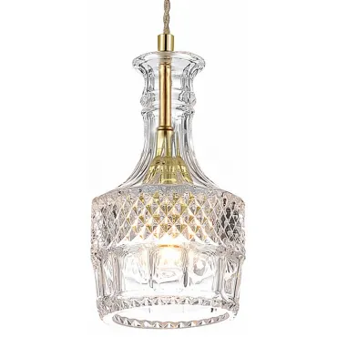 Подвесной светильник Favourite Bottle 1857-1P Цвет плафонов прозрачный Цвет арматуры золото от ImperiumLoft