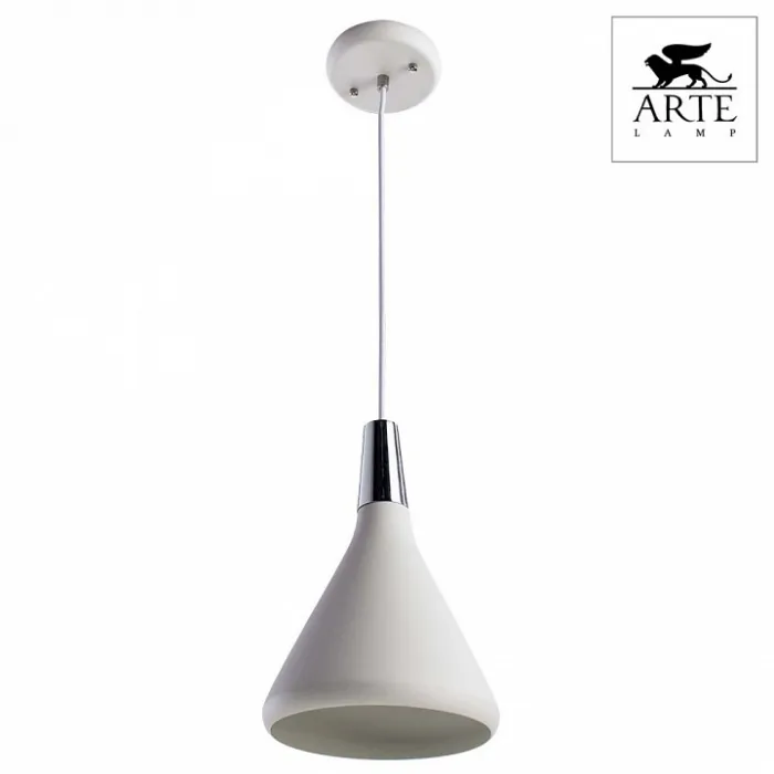 Подвесной светильник Arte Lamp Ciclone A9154SP-1WH Цвет арматуры хром Цвет плафонов белый от ImperiumLoft
