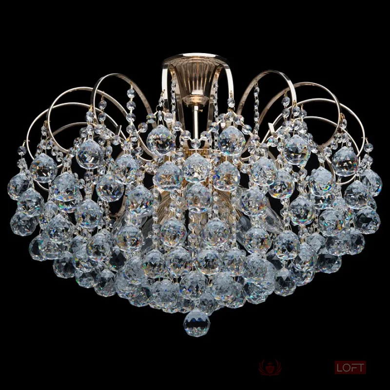 Люстра на штанге MW-Light Жемчуг 9 232016708 Цвет арматуры золото Цвет плафонов прозрачный от ImperiumLoft