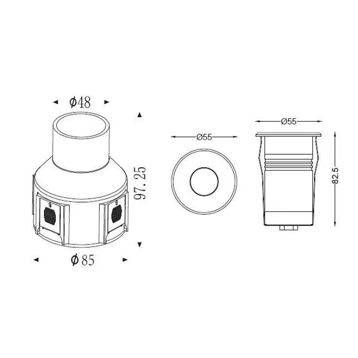 Встраиваемый в дорогу светильник Deko-Light Fornacis 730447 Цвет арматуры серебро Цвет плафонов прозрачный от ImperiumLoft