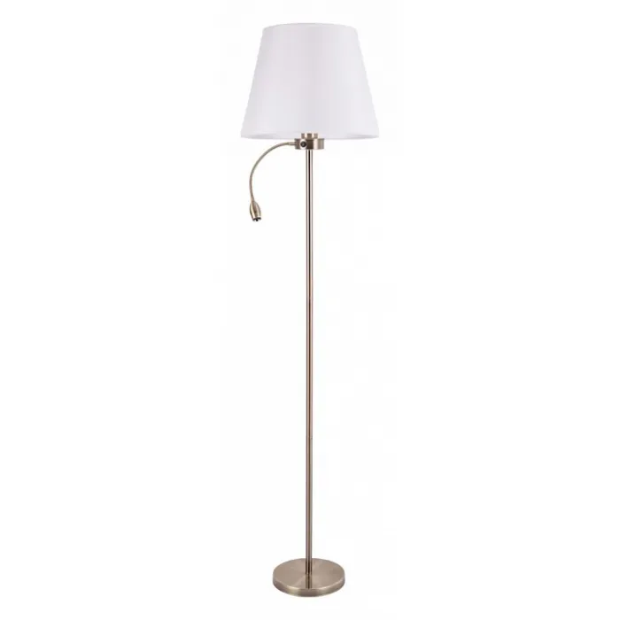 Торшер с подсветкой Arte Lamp Elba A2581PN-2AB Цвет арматуры Коричневый Цвет плафонов Белый от ImperiumLoft