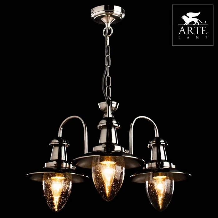 Подвесная люстра Arte Lamp Fisherman A5518LM-3SS Цвет арматуры серебро Цвет плафонов прозрачный от ImperiumLoft
