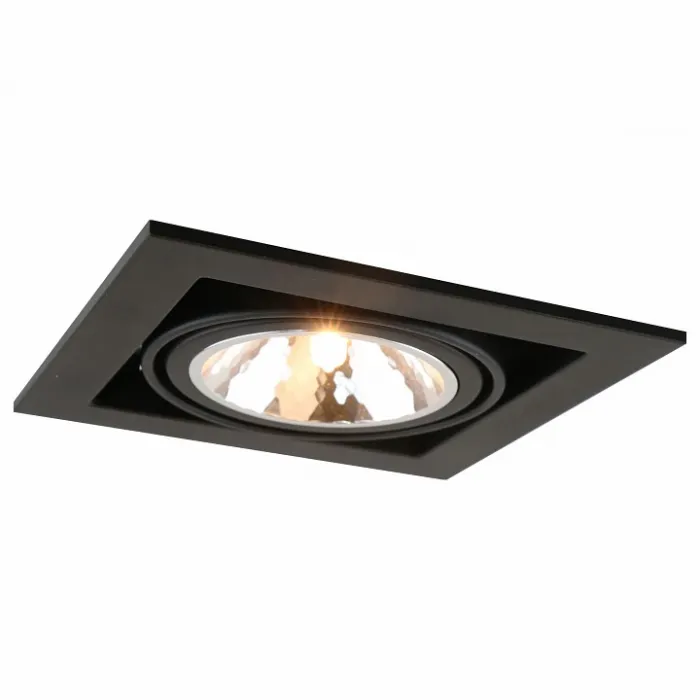Встраиваемый светильник Arte Lamp Cardani A5949PL-1BK Цвет арматуры черный Цвет плафонов хром от ImperiumLoft