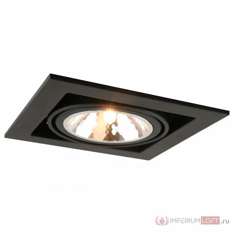 Встраиваемый светильник Arte Lamp Cardani A5949PL-1BK Цвет арматуры черный Цвет плафонов хром от ImperiumLoft