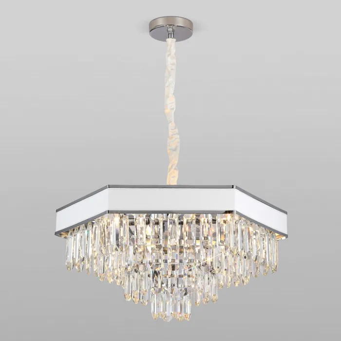 Подвесной светильник Bogate's Pelle 329/9 Strotskis Цвет арматуры хром Цвет плафонов белый от ImperiumLoft