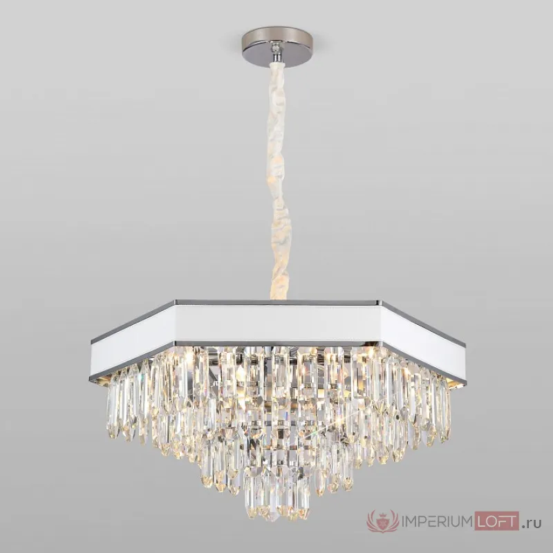 Подвесной светильник Bogate's Pelle 329/9 Strotskis Цвет арматуры хром Цвет плафонов белый от ImperiumLoft