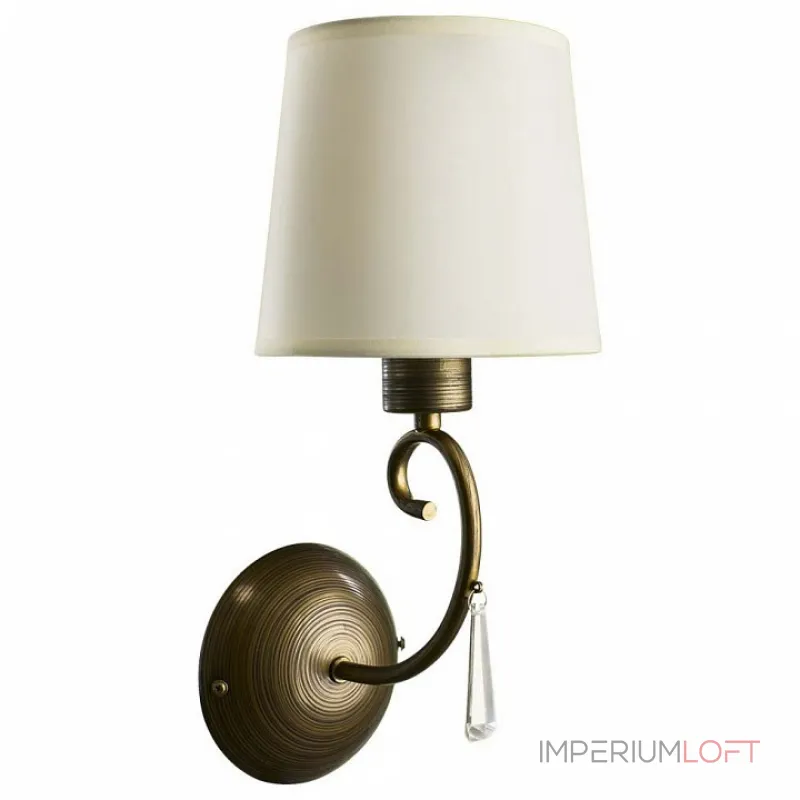 Бра Arte Lamp Carolina A9239AP-1BR Цвет арматуры коричневый Цвет плафонов белый