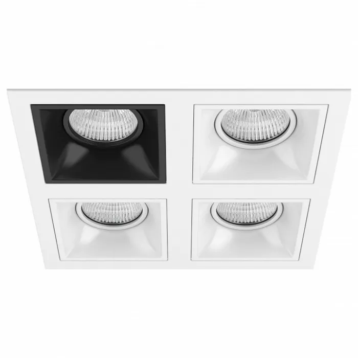 Встраиваемый светильник Lightstar Domino D54607060606 цвет арматуры черно-белый от ImperiumLoft