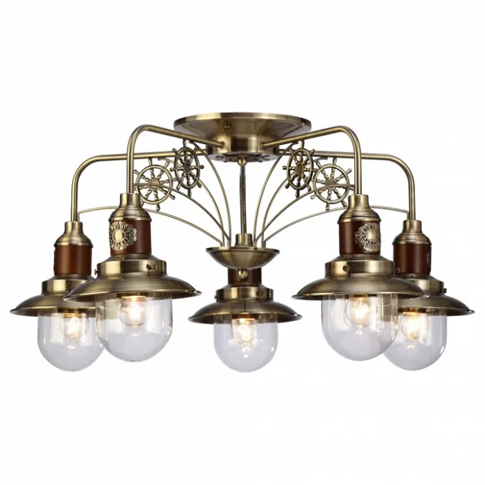Потолочная люстра Arte Lamp Sailor A4524PL-5AB Цвет арматуры бронза Цвет плафонов прозрачный от ImperiumLoft